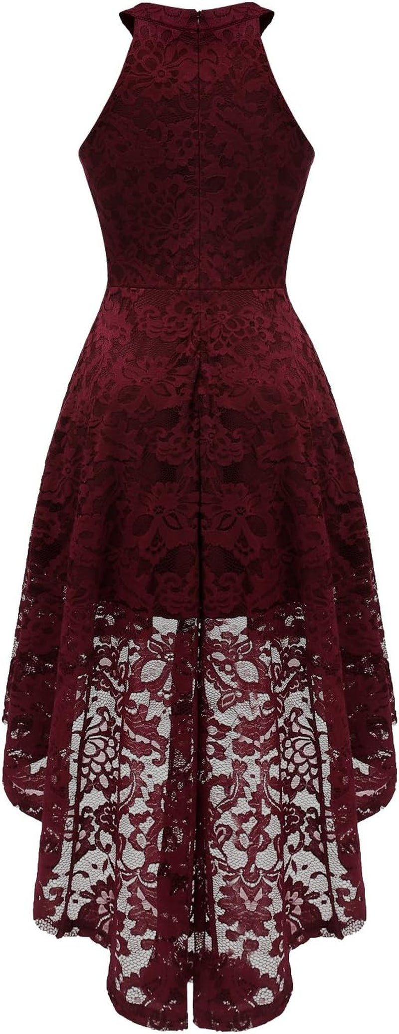 Dressystar Women Halter Lace Wedding Guest Dress Hi-Lo Cocktail Party Bridesmaid Formal Dresses