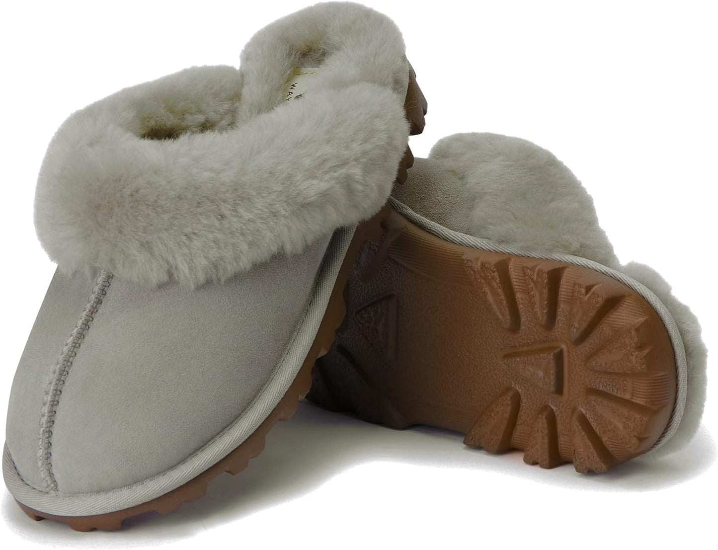 Waysoft Women'S Genuine Australian Sheepskin Slippers, 100% Shearling, 8Mm Memory-Foam, Hard Bottom Slipper