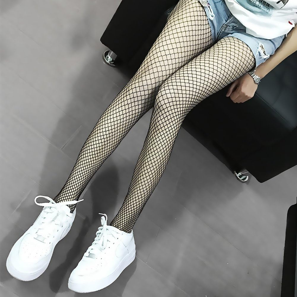 Amandir 4-5 Pairs Fishnet Stockings Womens Lace Mesh Patterned Fishnet Leggings Tights Net Pantyhose