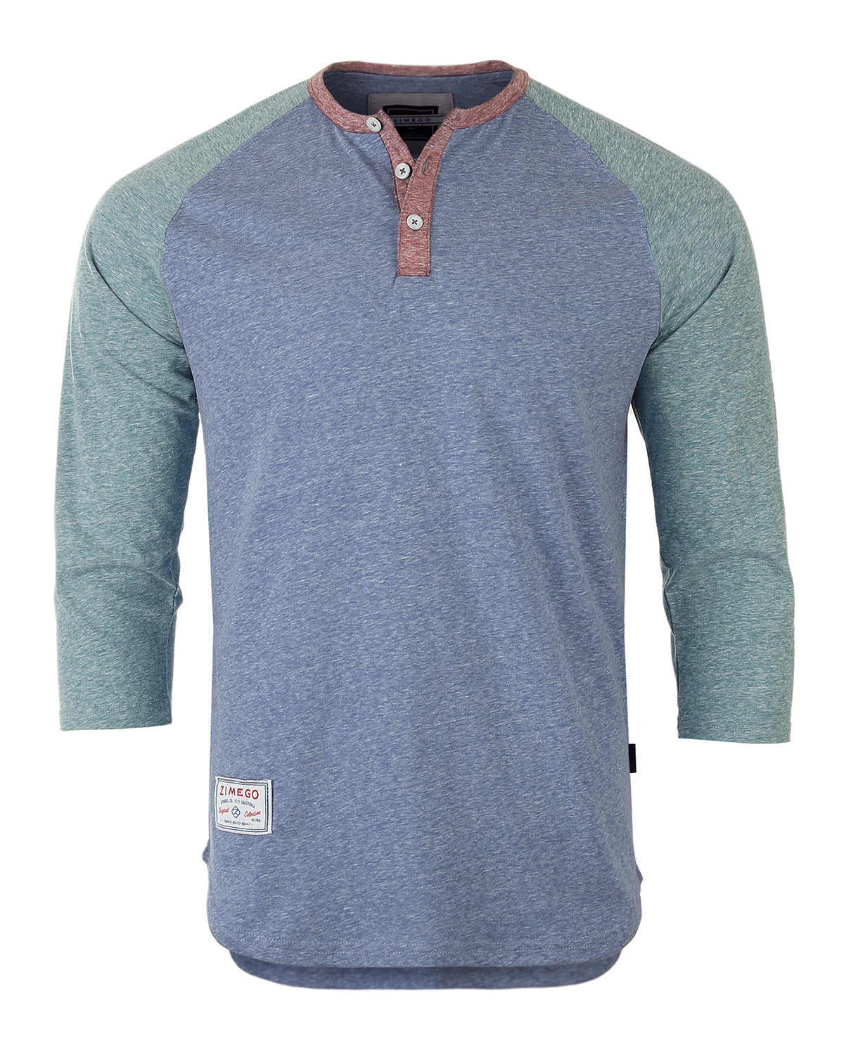 ZIMEGO Men's 3/4 Sleeve Baseball Retro Raglan Henley Shirts-7